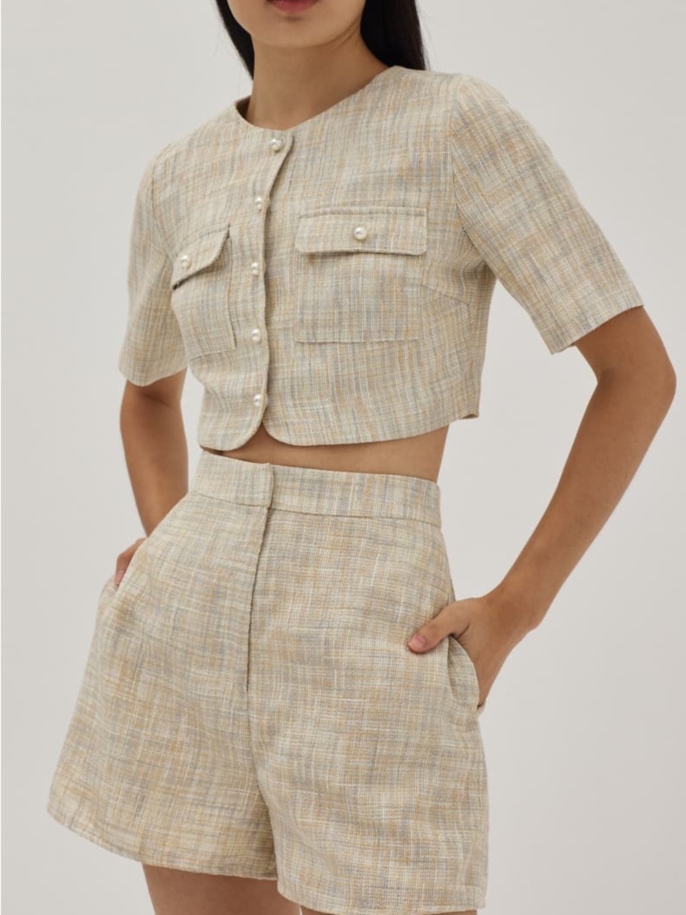 Love Bonito Cropped Tweed Jacket - Picture 3 of 11